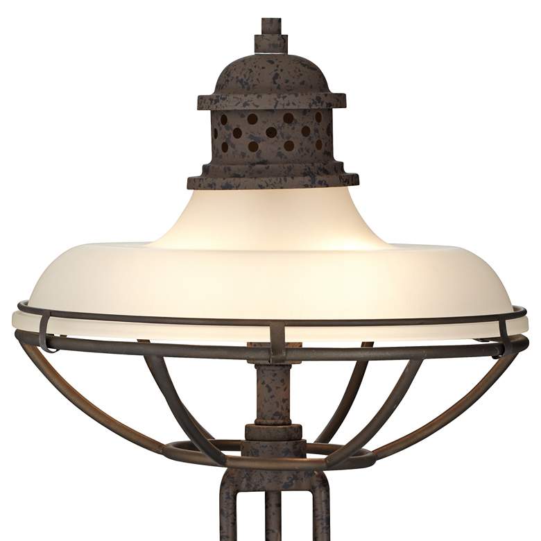 Image 3 Franklin Iron Works Dome Glass Industrial Table Lamp with USB Cord Dimmer more views