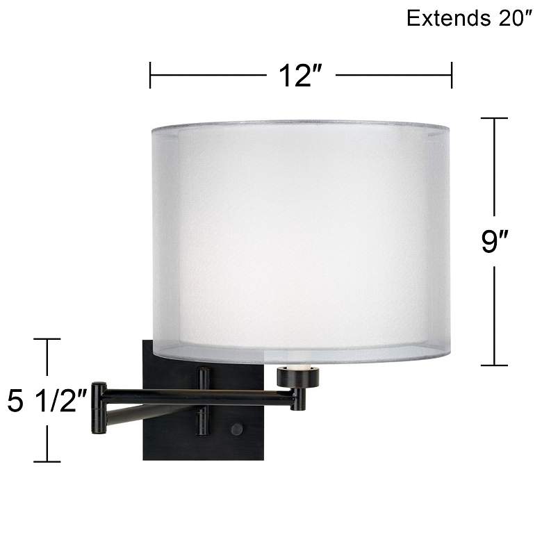 Image 4 Franklin Iron Works Double Sheer and Espresso Plug-In Swing Arm Wall Lamp more views