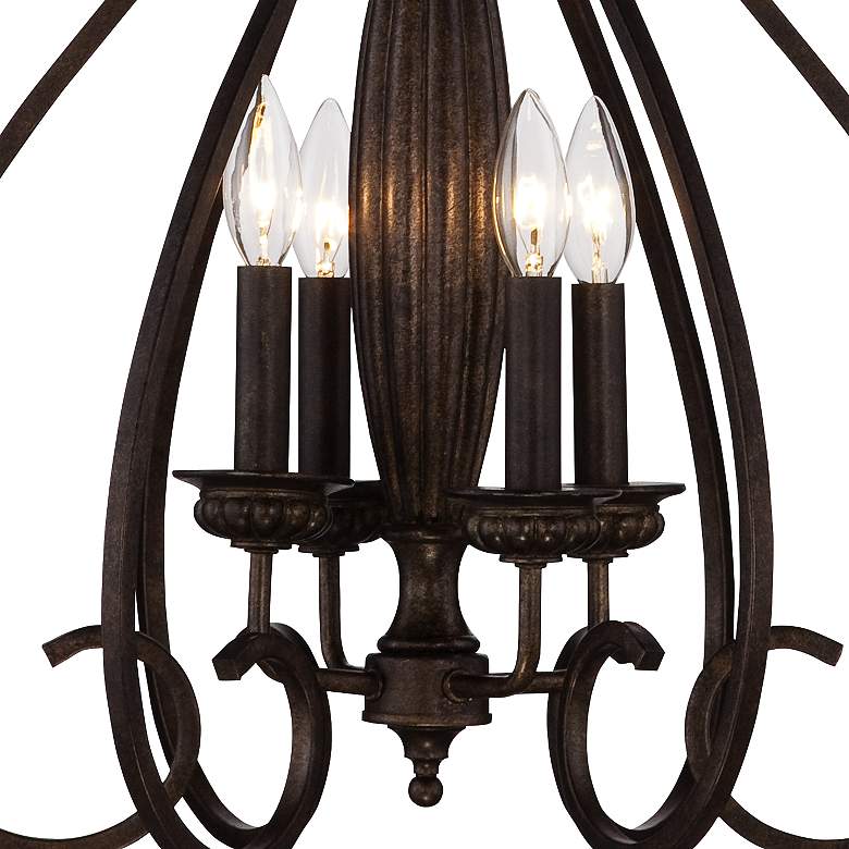 Image 4 Franklin Iron Works Dunnell 18 3/4" Wide Bronze Foyer Chandelier more views