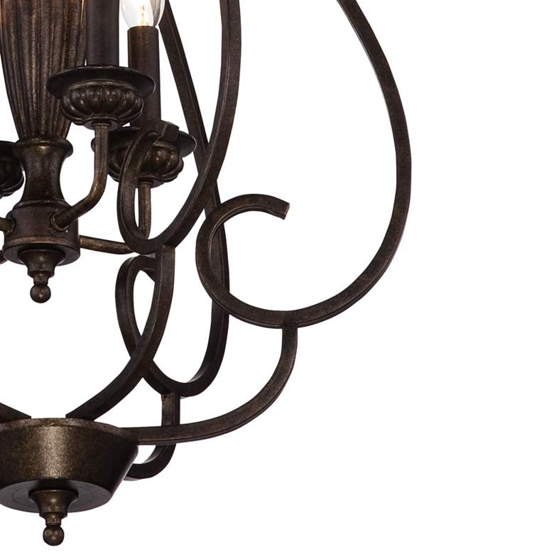 Image 5 Franklin Iron Works Dunnell 18 3/4 inch Wide Bronze Foyer Chandelier more views