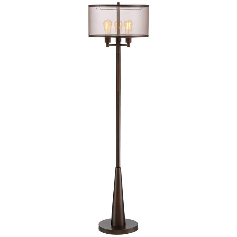 Image 3 Franklin Iron Works Durango 62" Bronze Floor Lamp with Edison Bulbs