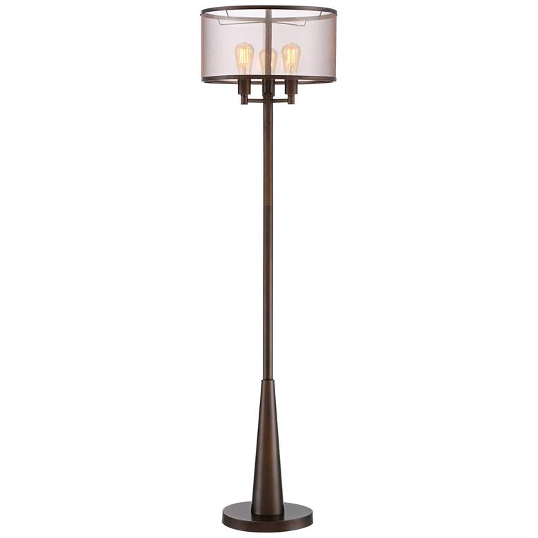 Image 7 Franklin Iron Works Durango 62" Bronze Floor Lamp with Edison Bulbs more views