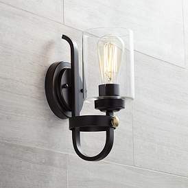 Image1 of Franklin Iron Works Eagleton 12" Oil-Rubbed Bronze LED Wall Sconce