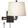 Franklin Iron Works Easley 15" Bronze Plug-In Swing Arm Wall Lamp