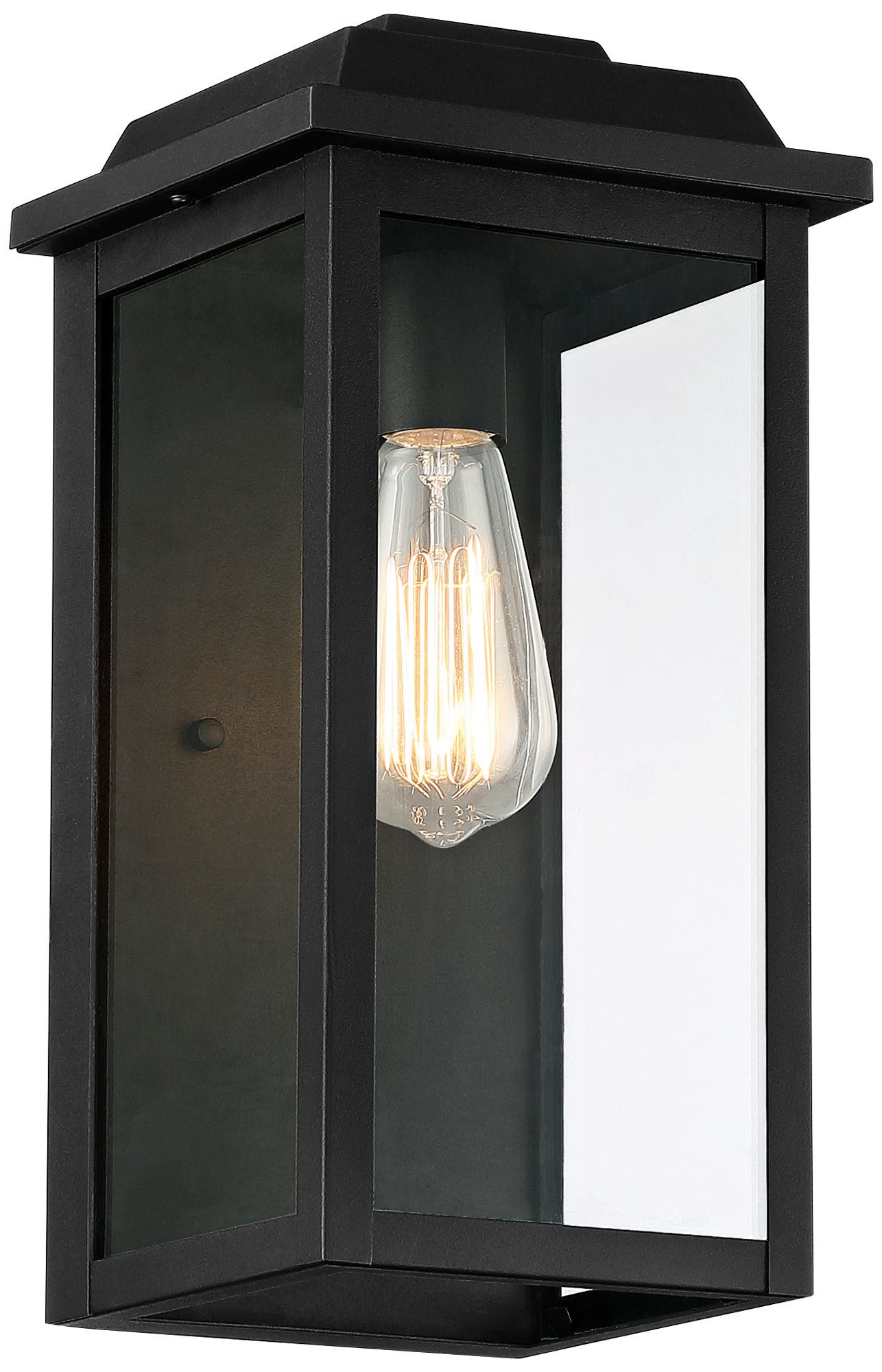 Franklin Iron Works Eastcrest 14"H Textured Black Outdoor Wall Light