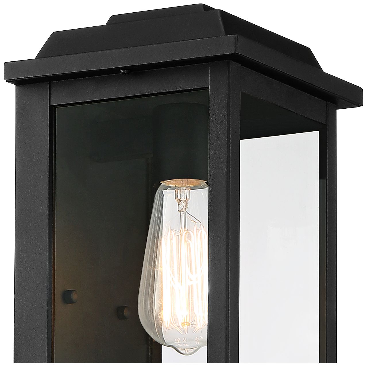 Image 3 Franklin Iron Works Eastcrest 14"H Textured Black Outdoor Wall Light more views