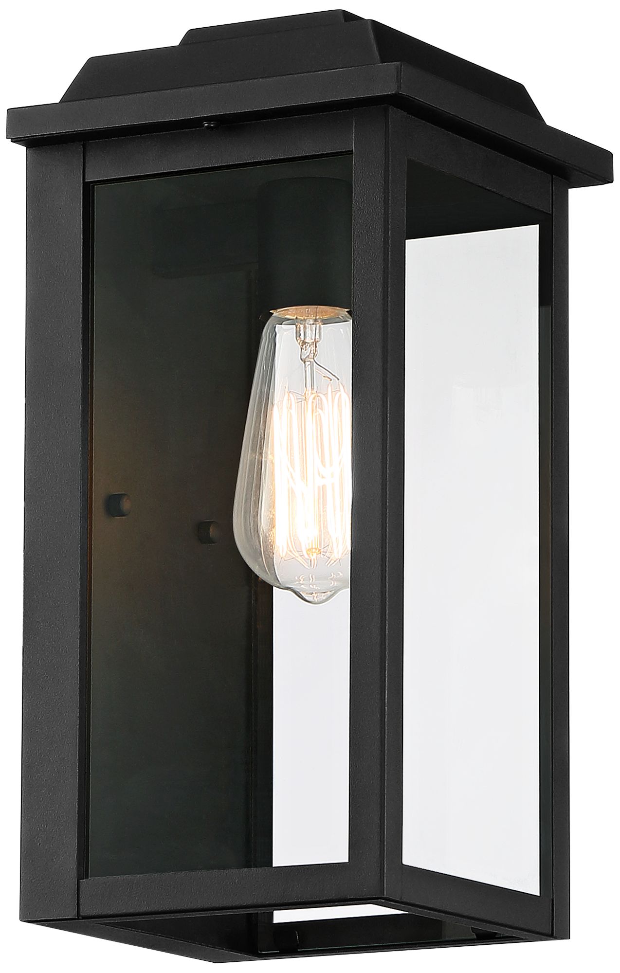 Image 5 Franklin Iron Works Eastcrest 14"H Textured Black Outdoor Wall Light more views
