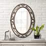 Franklin Iron Works Eden Park 34" x 24" Bronze Oval Wall Mirror