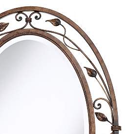 Image3 of Franklin Iron Works Eden Park 34" x 24" Bronze Oval Wall Mirror more views