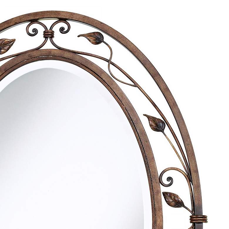 Image 3 Franklin Iron Works Eden Park 34 inch x 24 inch Bronze Oval Wall Mirror more views