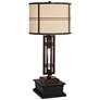 Franklin Iron Works Elias 32 1/4" Bronze Table Lamp with Black Riser