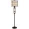 Franklin Iron Works Elias 65 1/2 Farmhouse Floor Lamp with Night Light