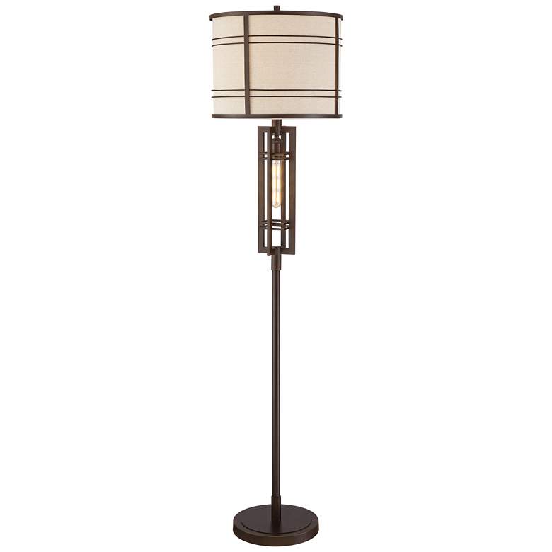 Image 7 Franklin Iron Works Elias 65 1/2 Farmhouse Floor Lamp with Night Light more views