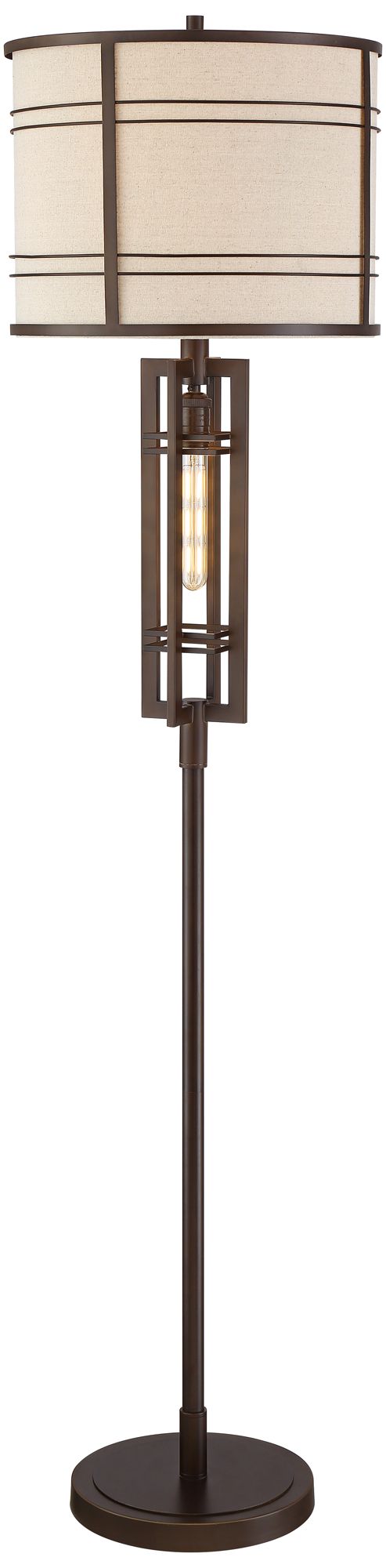 Franklin Iron Works Elias 65 1/2 Farmhouse Floor Lamp with Night Light