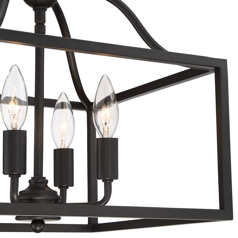 Image 4 Franklin Iron Works Elle 13" Black Open Cage 4-Light Ceiling Light more views