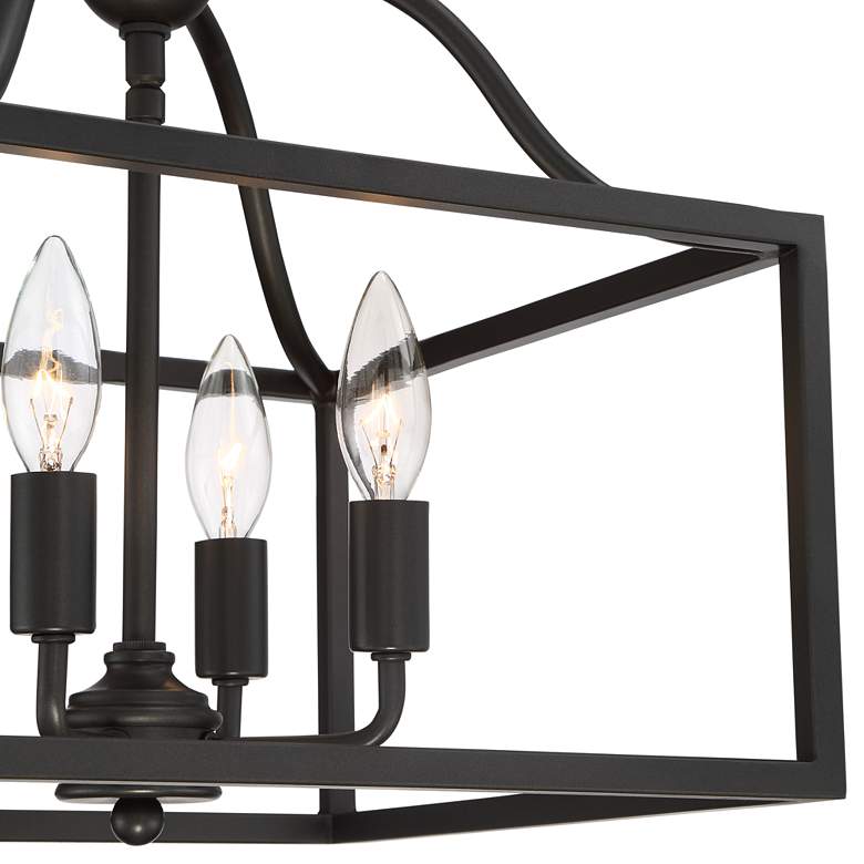 Image 3 Franklin Iron Works Elle 13 inch Black Open Cage 4-Light Ceiling Light more views