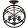 Franklin Iron Works Ellery 14" Bronze Open Sphere 3-Lt Ceiling Light