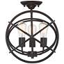 5_Franklin Iron Works Ellery 14" Bronze Open Sphere 3-Lt Ceiling Light more views