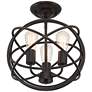 6_Franklin Iron Works Ellery 14" Bronze Open Sphere 3-Lt Ceiling Light more views