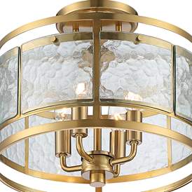Image3 of Franklin Iron Works Elwood 13" Gold and Water Glass Ceiling Light more views