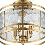 Franklin Iron Works Elwood 13" Gold and Water Glass Ceiling Light