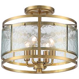 Image5 of Franklin Iron Works Elwood 13" Gold and Water Glass Ceiling Light more views
