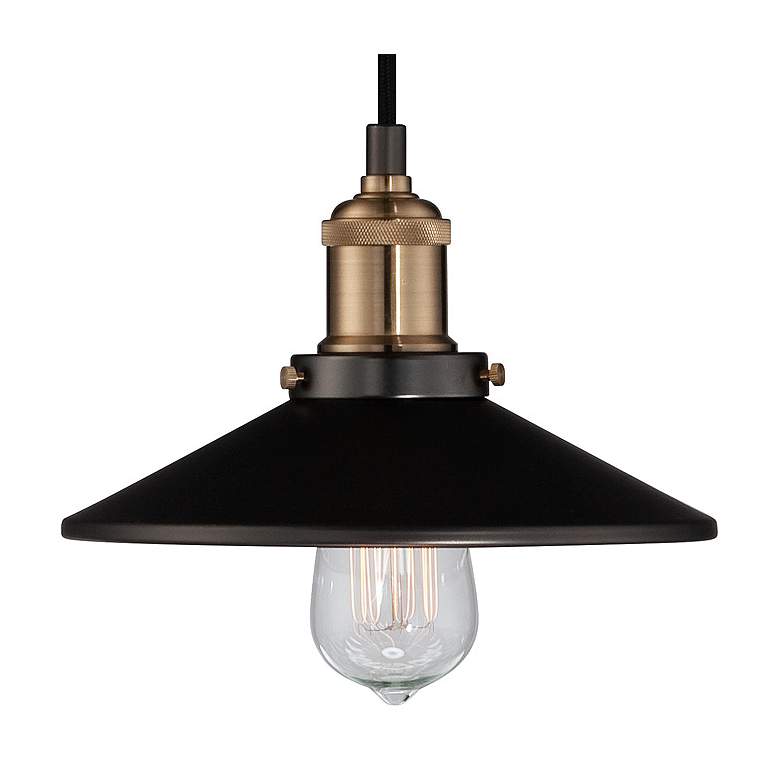 Image 4 Franklin Iron Works Emile 8 3/4" Industrial Bronze LED Mini Pendant more views