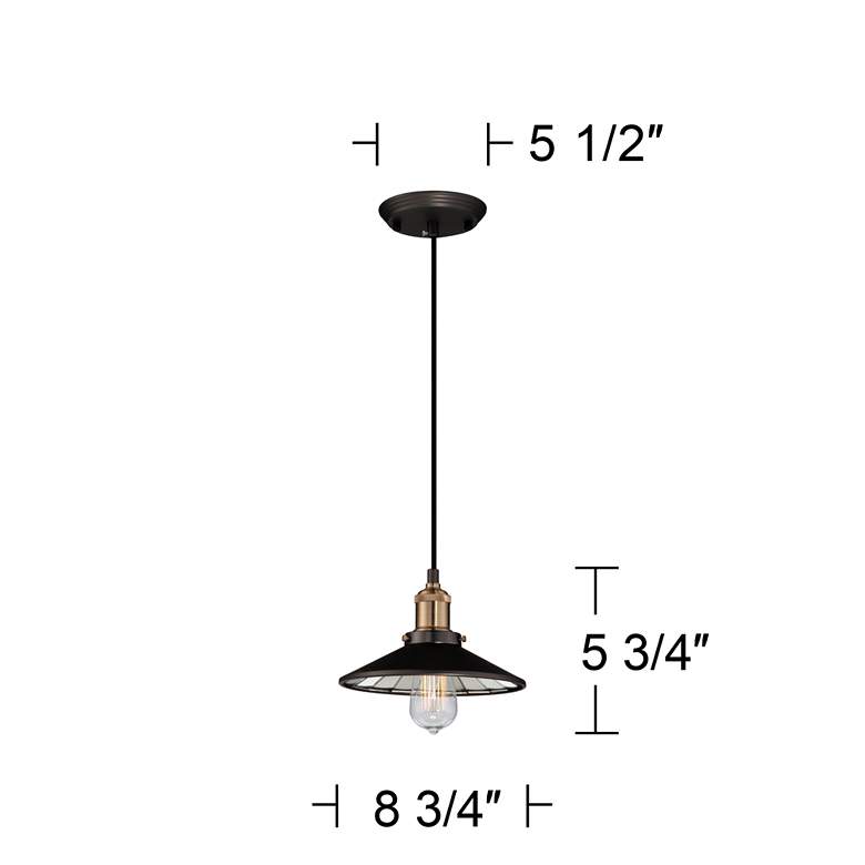 Image 7 Franklin Iron Works Emile 8 3/4 inch Industrial Bronze LED Mini Pendant more views