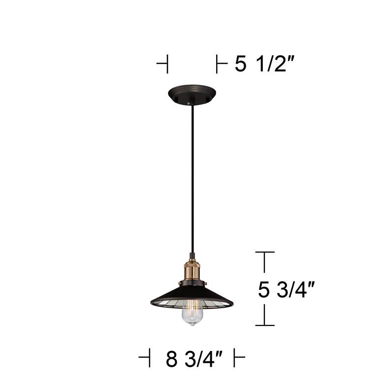 Image 7 Franklin Iron Works Emile 8 3/4" Industrial Bronze LED Mini Pendant more views