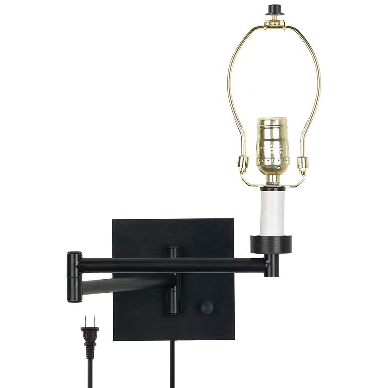 Image 1 Franklin Iron Works Espresso Plug-in Swing Arm Wall Light - Base Only