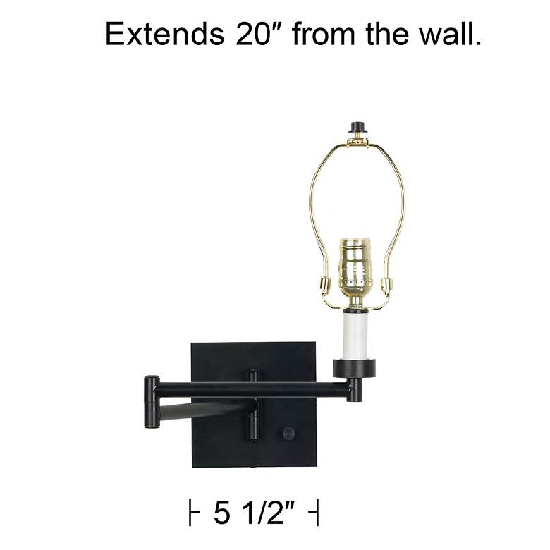 Image 3 Franklin Iron Works Espresso Plug-in Swing Arm Wall Light - Base Only more views
