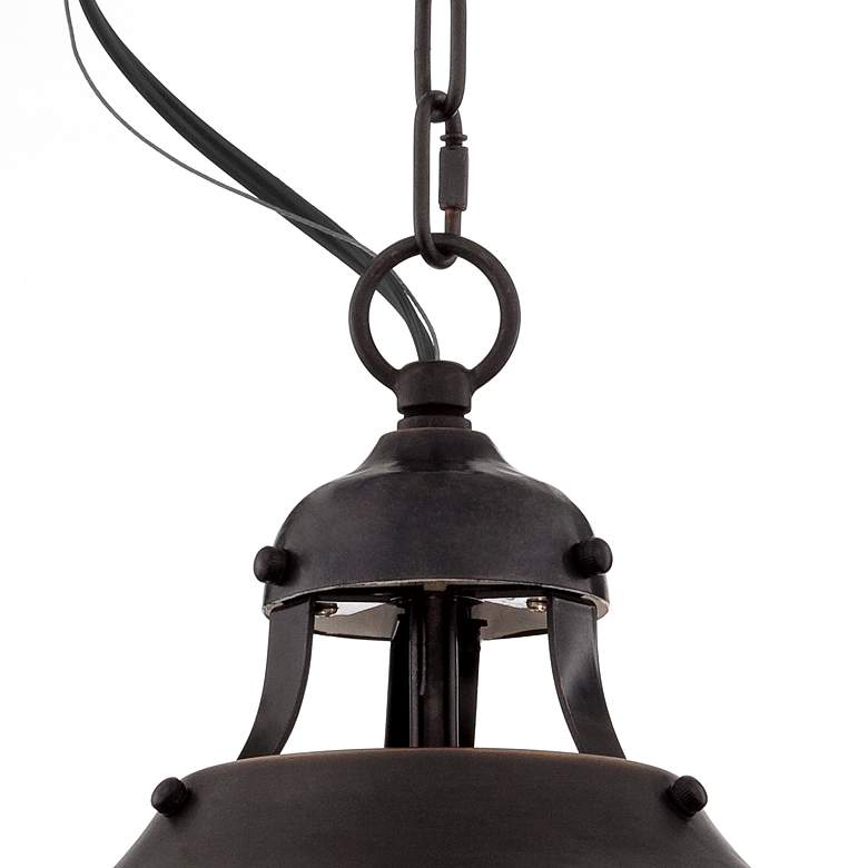 Image 5 Franklin Iron Works Essex 16" Dyed Bronze Metal Rustic Pendant Light more views