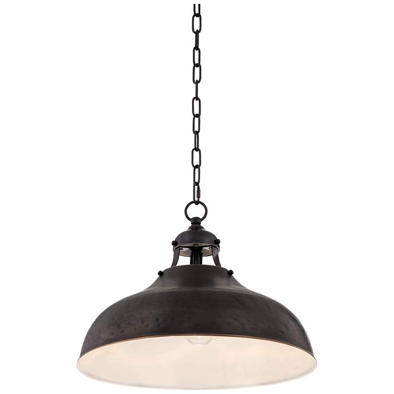 Image 5 Franklin Iron Works Essex 16 inch Dyed Bronze Metal Rustic Pendant Light more views