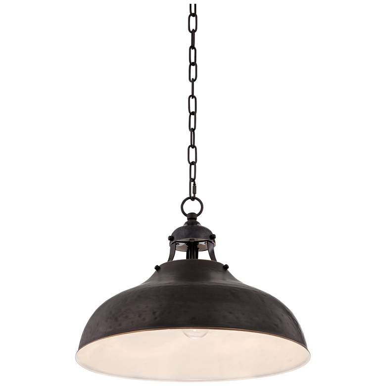 Image 6 Franklin Iron Works Essex 16" Dyed Bronze Metal Rustic Pendant Light more views