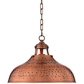 Image2 of Franklin Iron Works Essex 16" Wide Metal Copper Dome Pendant Light