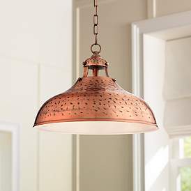 Image1 of Franklin Iron Works Essex 16" Wide Metal Copper Dome Pendant Light