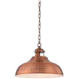 Image5 of Franklin Iron Works Essex 16" Wide Metal Copper Dome Pendant Light more views