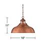 Franklin Iron Works Essex 16" Wide Metal Copper Dome Pendant Light