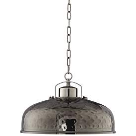 Image3 of Franklin Iron Works Essex 18" Wide Nickel Metal Dome Pendant Light