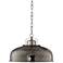 Franklin Iron Works Essex 18" Wide Nickel Metal Dome Pendant Light