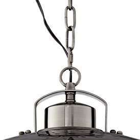 Image5 of Franklin Iron Works Essex 18" Wide Nickel Metal Dome Pendant Light more views