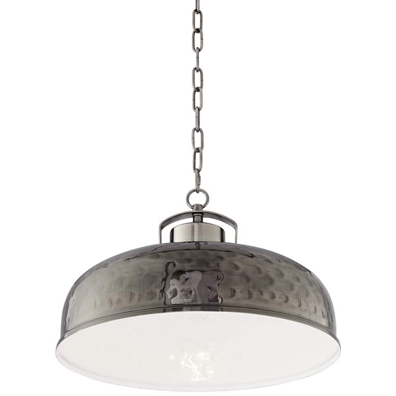 Image 6 Franklin Iron Works Essex 18" Wide Nickel Metal Dome Pendant Light more views