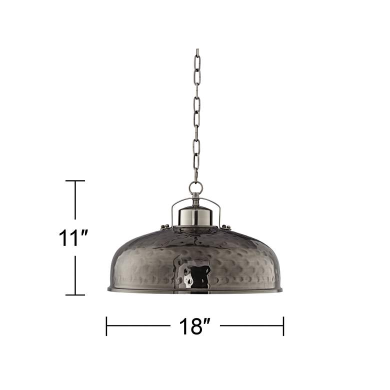 Image 7 Franklin Iron Works Essex 18 inch Wide Nickel Metal Dome Pendant Light more views