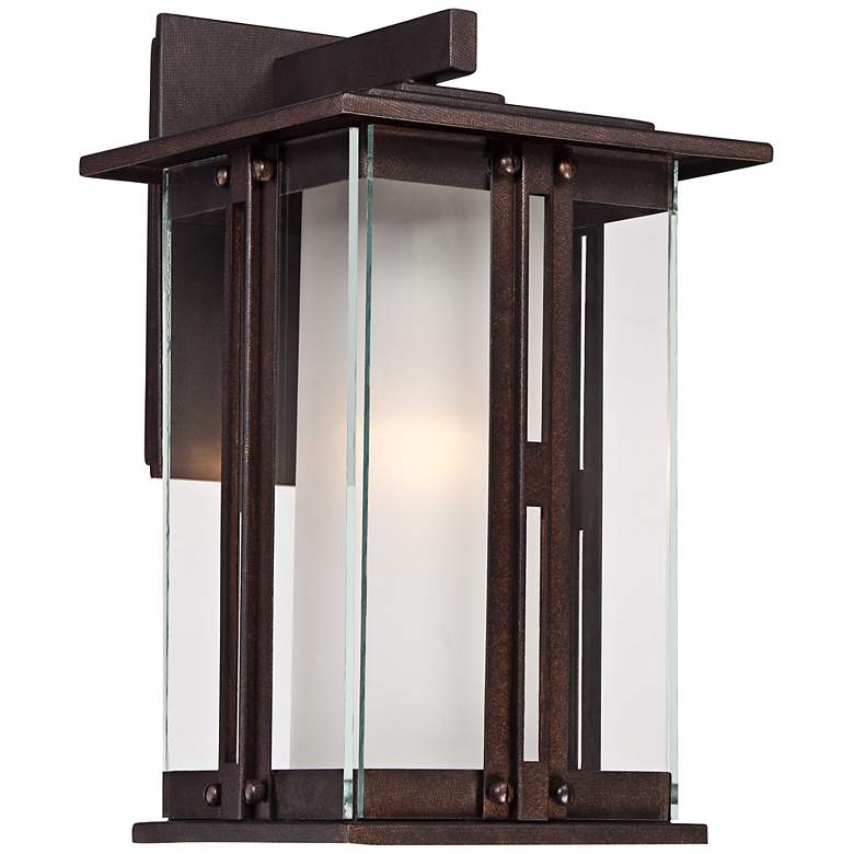 Image 2 Franklin Iron Works Fallbrook 13" Glass and Bronze Outdoor Wall Light