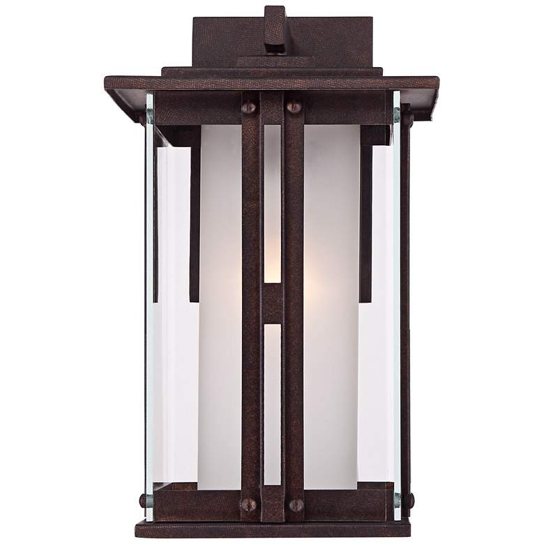 Image 3 Franklin Iron Works Fallbrook 13" Glass and Bronze Outdoor Wall Light more views