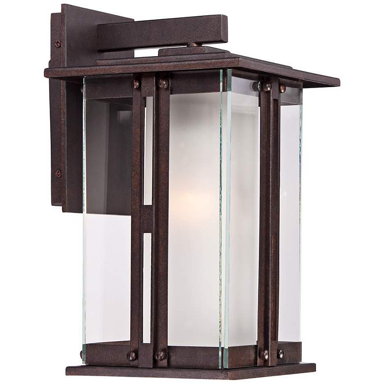 Image 5 Franklin Iron Works Fallbrook 13" Glass and Bronze Outdoor Wall Light more views