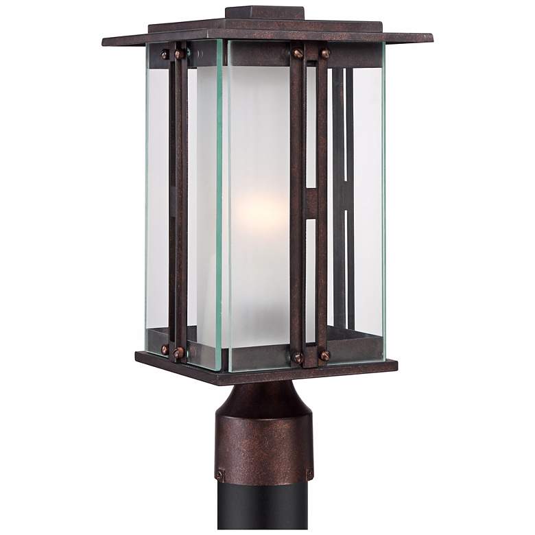 Image 5 Franklin Iron Works Fallbrook 15 3/4 inch High Bronze Outdoor Post Light more views