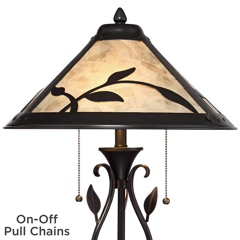 Image 3 Franklin Iron Works Feuille 23 3/4" Leaf Vine Mica Shade Table Lamp more views