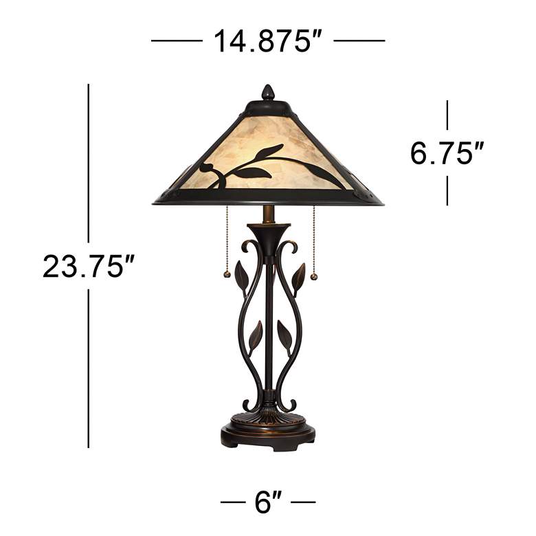 Image 7 Franklin Iron Works Feuille 23 3/4 inch Leaf Vine Mica Shade Table Lamp more views