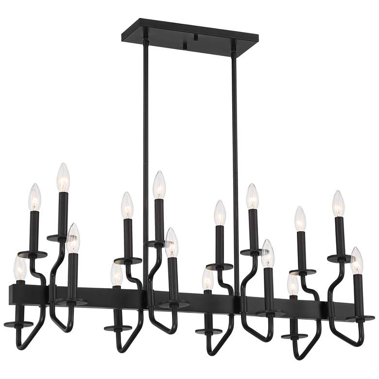 Image 2 Franklin Iron Works Finnegan 36 1/4" Black 16-Light Island Chandelier